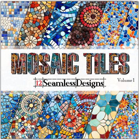 Mosaic Tile Patterns Vol. 1 Seamless-digital Paper-backgrounds ...