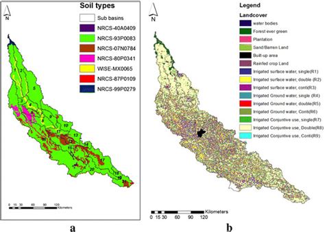 Soil and landuse map of the Gomti River basin (1–21 denotes the sub ...