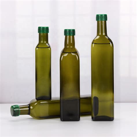 250 500 750 Ml Square Clear Amber Empty Olive Oil Sauce Bottle Glass