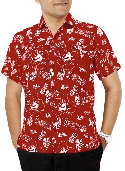 Happy Bay Mens Funky Beach Party Tropical Floral Shirts Short Sleeve