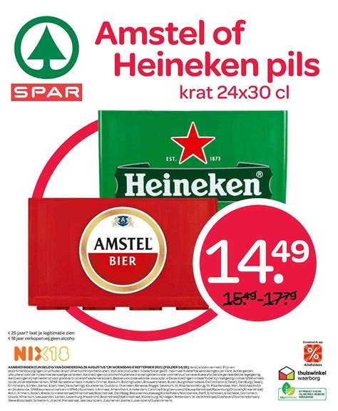 Amstel Of Heineken Pils Aanbieding Bij Spar