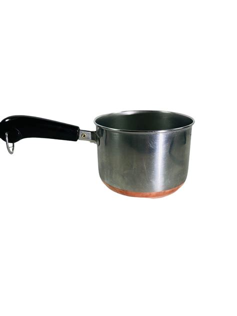 Vtg Revere Ware 1801 Stainless Steel Copper Bottom 1 12qt Sauce Pan No Lid Usa Ebay