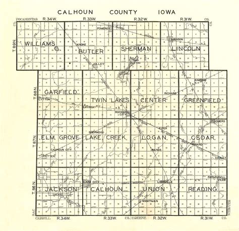 Plat Map Calhoun County Iowa An Iagenweb Project