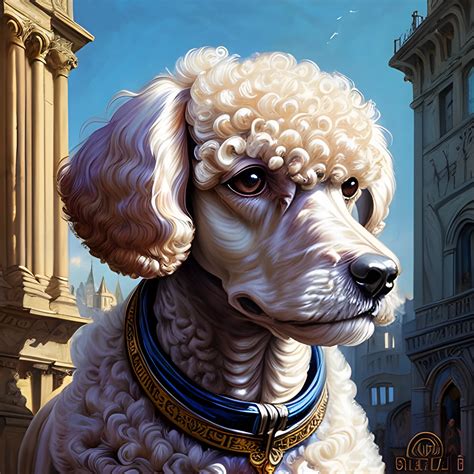 French Poodle Perfect Eyes Matte Painting Elegant Beautiful Re