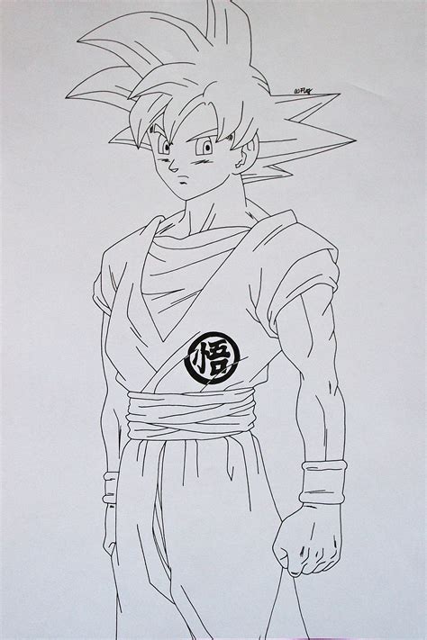 Super Saiyan God Son Goku Lineart By Sakakithemastermind On Deviantart