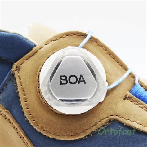 Детские ортопедические кроссовки Ortofoot BOA 410 коричневые с синим ...