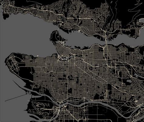 Map of the City of Vancouver , Canada Stock Vector - Illustration of ...