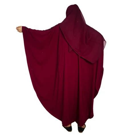 Burqa Women Modest City Casual Wear Plain Crepe Farasha Size Free