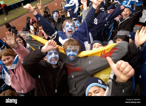 Young Scottish fans celebrating at a Scotland v Italy rugby match Stock ...