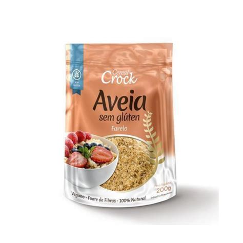 Farelo de aveia Leve Crock 200g Glúten Pra Quê Produtos sem Glúten