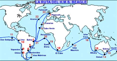 Histogeomapas El Viaje De Darwin En El Beagle