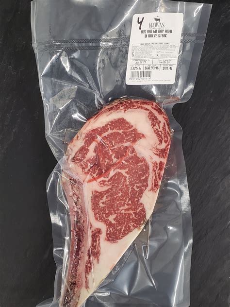 Red 60 Day Dry Aged Bi Ribeye Steak 4 Browns Top Shelf Meats