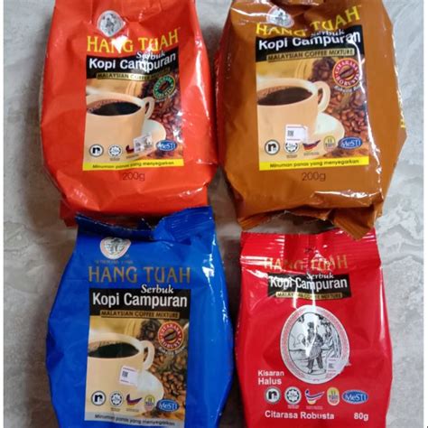 Hang Tuah Serbuk Kopi Campuran Gm Pelbagai Jenis Shopee Malaysia