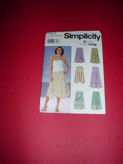 Simplicity Pattern 5503 Misses Skirts In Two Lengths With Trim Variations Size