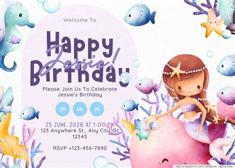 14+ Mermaid Birthday Invitation Templates