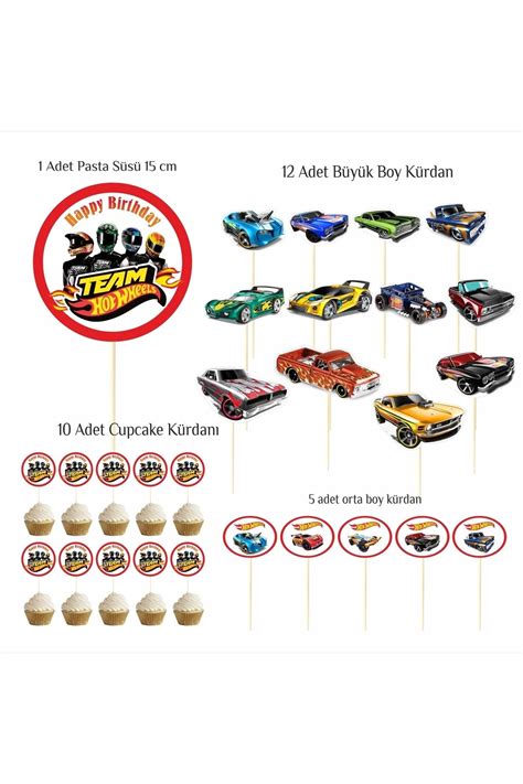 SİYAH PARTİ EVİ Hot Wheels Doğum Günü Masa Maketi Pasta Süsü Seti Fiyatı Yorumları Trendyol