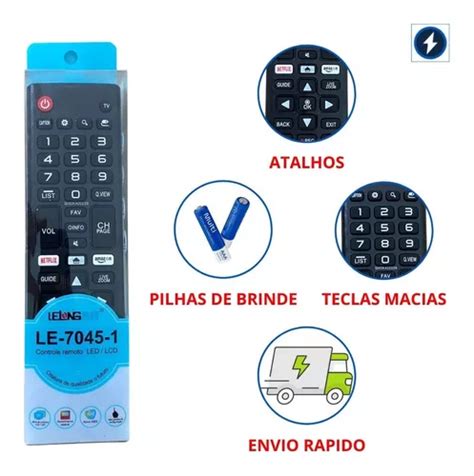 Controle Remoto Compativel Tv LG Smart Universal Netflix R 22 Em Mogi