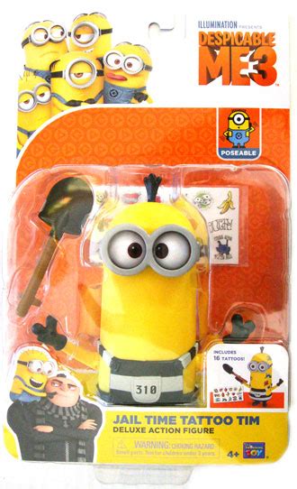 Despicable Me Jail Time Tattoo Tim Deluxe Action Figure Thinkway