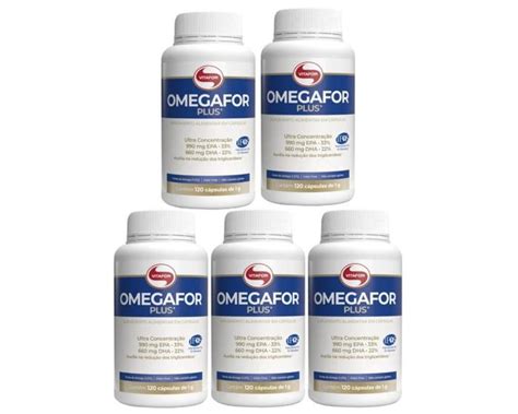 Kit 5 Omegafor Plus Vitafor 120 Cápsulas Ômega 3 Dha 660mg Epa