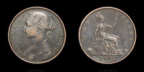 1891 Queen Victoria Penny Coin Old British Coins Victorian Etsy Uk