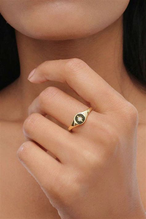 North Star Cubic Zirconia Geometric Dainty Minimal Ring Rani Co