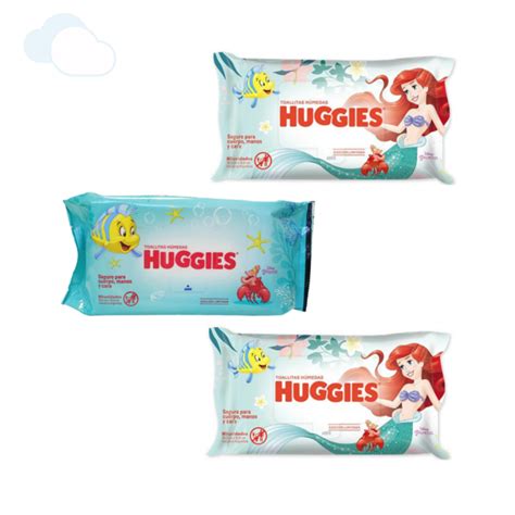 Pack X3 Toallitas Húmedas Huggies Disney Sirenita X 80 Unidades Edición