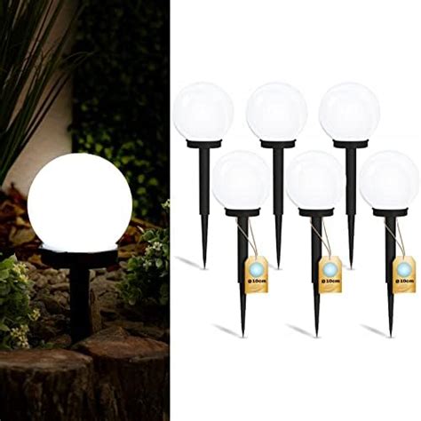 Lumiled 6 Stück Solar Gartenleuchte Solarlampe Solarkugeln für Garten