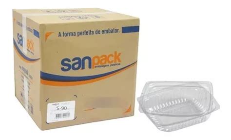 Embalagem Retangular C Tampa 500ml Sanpack S 90 1cx C 200