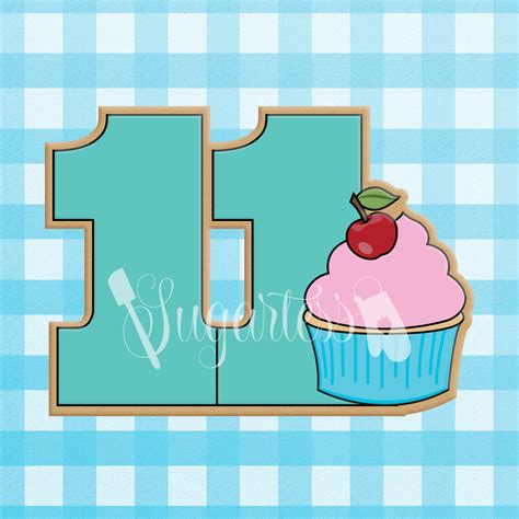 Number 11 With Cupcake Cookie Cutter Shopify Sugartess Cutters