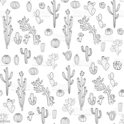 Cactus Vector Seamless Pattern Stock Illustration Download Image Now Art Blossom Botany