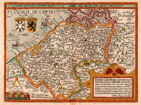 Historical Map Of The County Of Flanders By Matthias Quad Cartographer