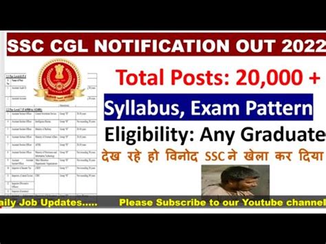 Ssc Cgl Notification Out New Exam Pattern Explained Youtube