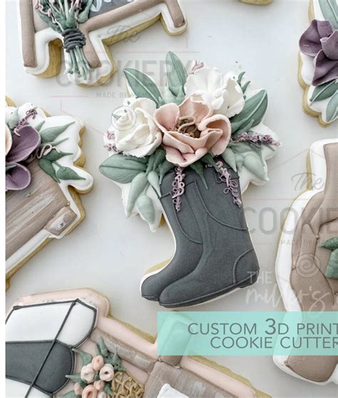 FAST SHIPPING Floral Boots Cookie Cutter Floral Cookie Cutter Boots