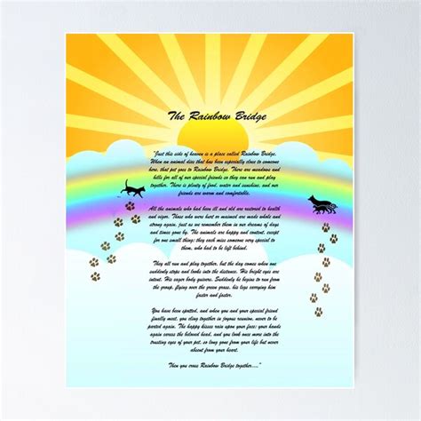 Rainbow Bridge Poem Printable Etsy Worksheets Library