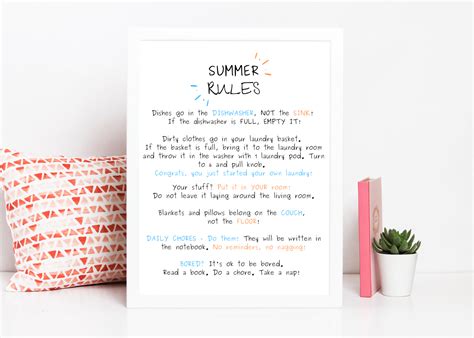 Summer Rules for Kids - A Grande Life