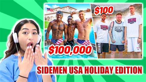 Sidemen 100000 Vs 100 Holiday Usa Edition Reaction Youtube