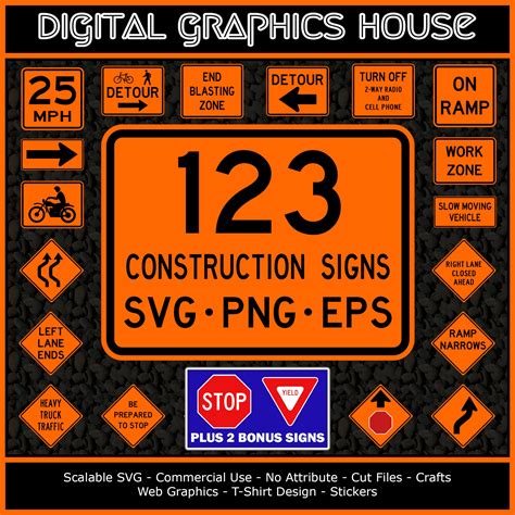 Road Signs Clipart Construction Signs Svg Png Orange Traffic Signs