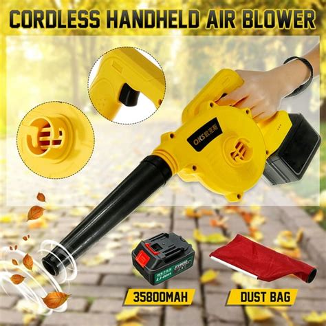 2 In 1 Electric Powered Hand Held Cordless Leaf Air Blower Vacuum Variable Speed W35800mah