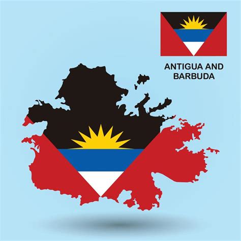 Flag map of Antigua and Barbuda 5931777 Vector Art at Vecteezy