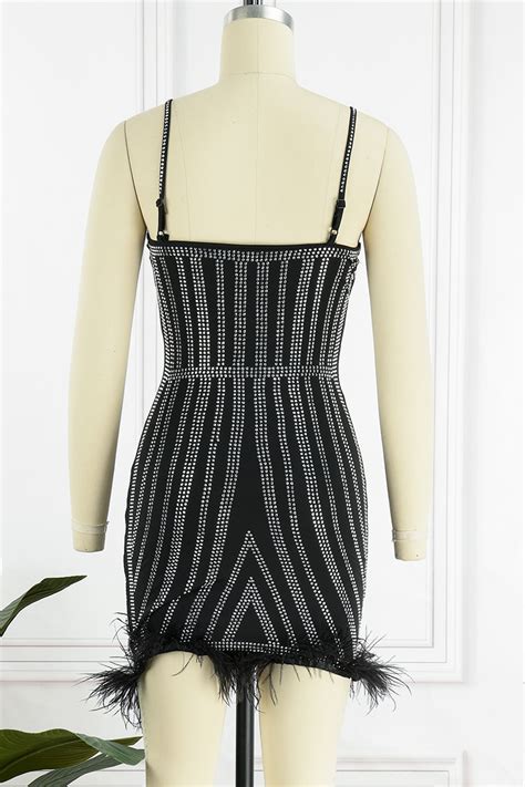 Wholesale Pink Sexy Patchwork Hot Drilling Backless Spaghetti Strap