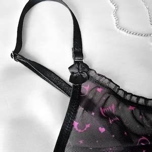 Vampire Doll Cute Goth Kawaii Lingerie Set Mesh Sexy Alternative Gothic Bralette G String Spooky