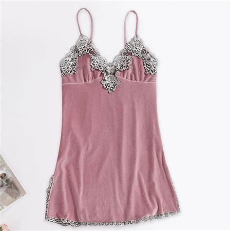 Herrnalise Women Gold Velvet Sling Skirt Sexy Lingerie Home Wear Pajamas Nightdress Walmart