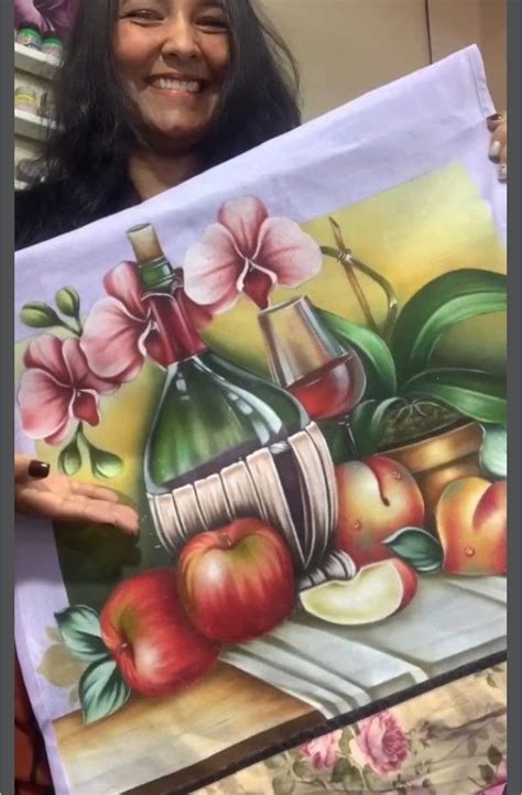 Pin De Carmen Vega Em A A Trapos De Cocina Pintado Pintura Em Tecido