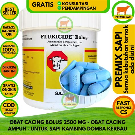 Jual FLUKICIDE BOLUS Obat Cacing Sapi Obat Cacing Spektrum Luas