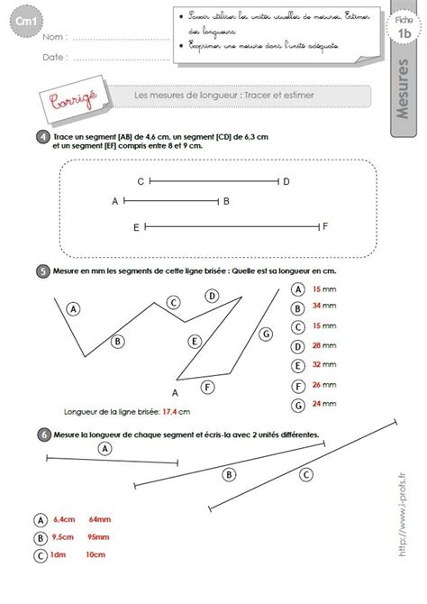 Cm1 Exercices Mesures De Longueurs Estimer Artofit