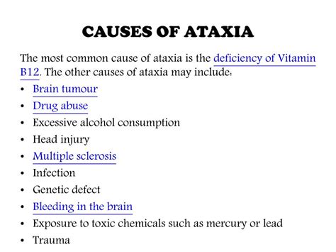 PPT - Ataxia : causes, symptoms, diagnosis and treatment PowerPoint