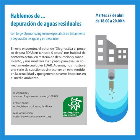 Charla en línea Depuración de aguas residuales Ecologistas en Acción