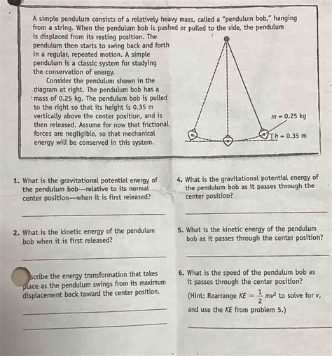 Solved A Simple Pendulum Consists Of A Relatively Heavy Mass Called A