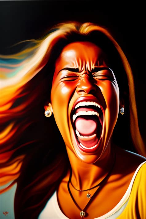 Lexica - Portrait of brazilian woman screaming, crying