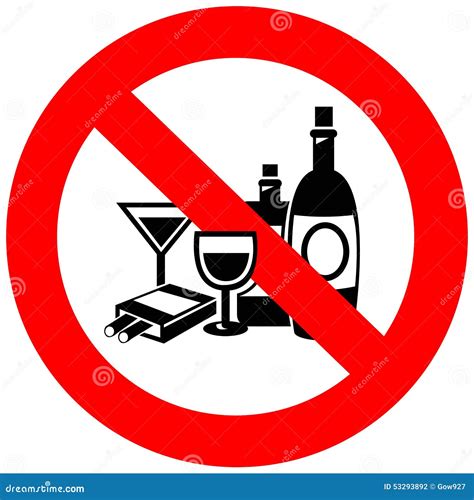 No Alcohol And Smoking Sign Stock Vector Illustration Of Cross